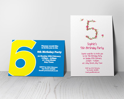 kids numbered invitations