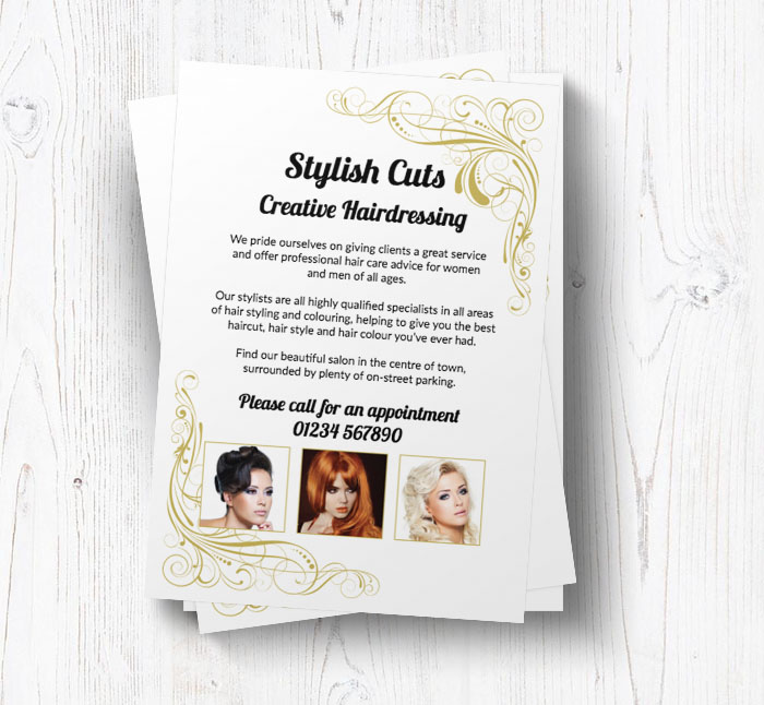 hair stylist leaflets