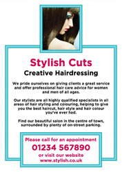 border hairdressing leaflets