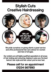 unisex hair salon leaflets