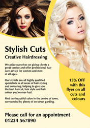 yellow hairdressing leaflets