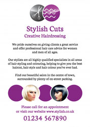 circles hairdressing leaflets