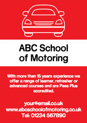 red and white car flyers