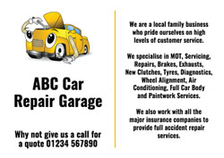 car repairs flyers
