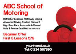 red and black driving flyers