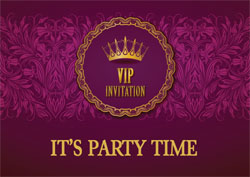 purple VIP party invitations