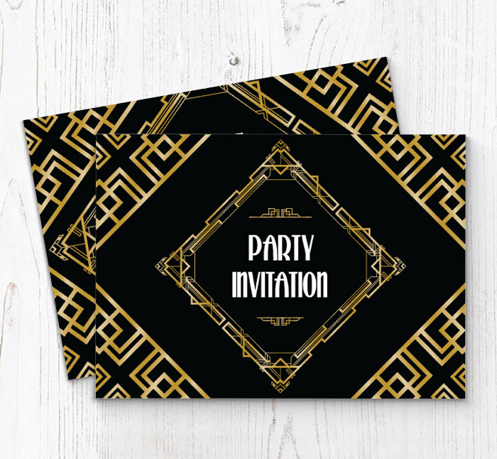 art deco gatsby invitations