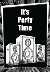 black music speakers invitations