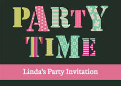 party time pattern invitations