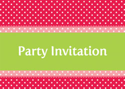 white polka dots invitations