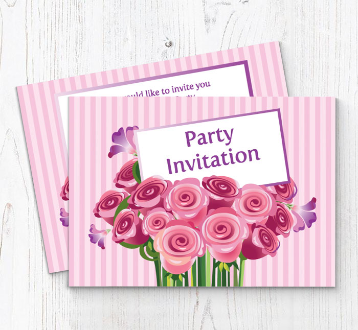 floral note party invitations