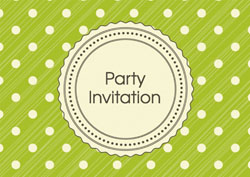 green polka dot party invitations