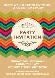 multi coloured chevron invitations