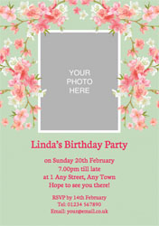 floral frame photo upload invitations