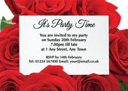 red roses party invitations