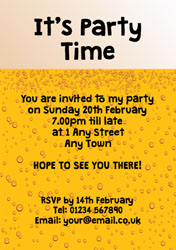 beer bubbles party invitations