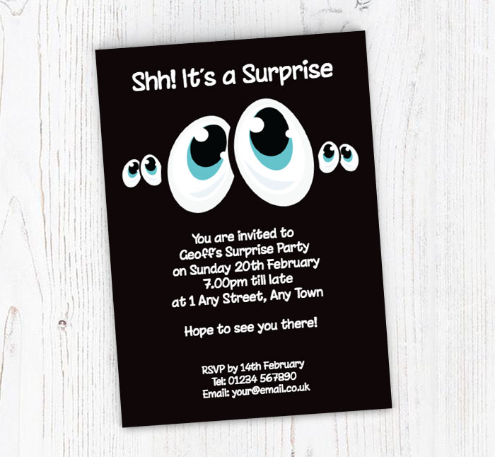 surprise birthday party invitations