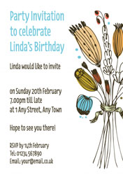 autumnal flowers invitations