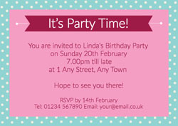 pink polka dot invitations