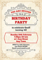 vintage party scroll invitations