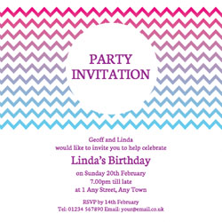 colourful zigzags party invitations