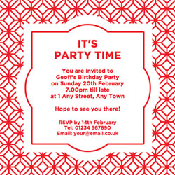 geometric pattern party invitations