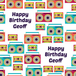 music stereo wrapping paper