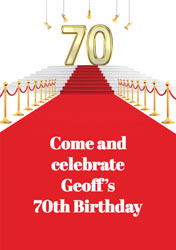 red carpet 70th party invitations
