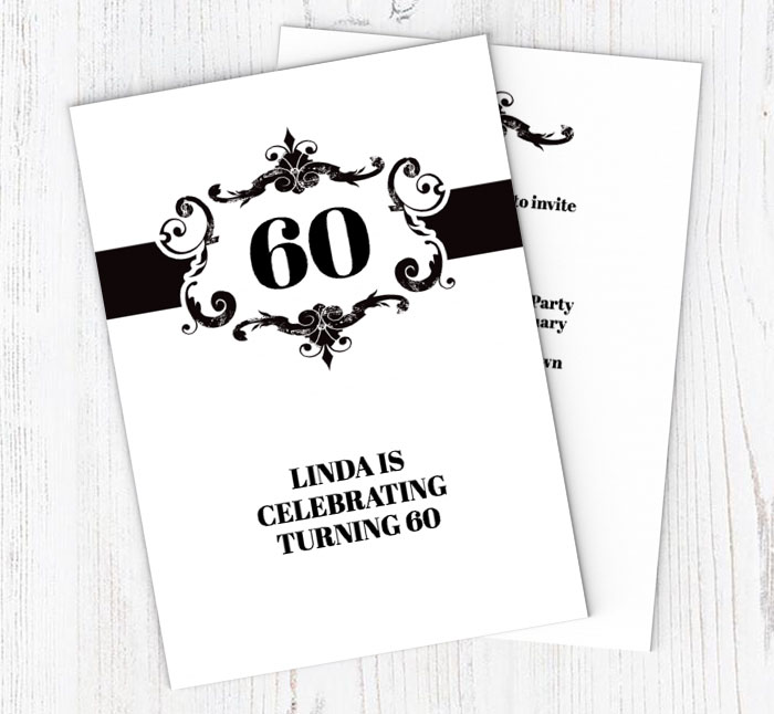 ornate milestone party invitations