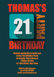 in relief 21st party invitations
