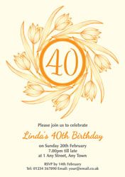 40th tulips party invitations