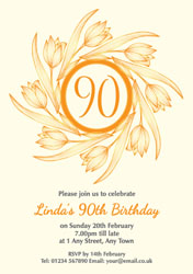 90th tulips party invitations