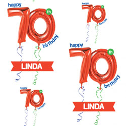 70th red balloon wrapping paper