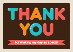 bubble text thank you cards