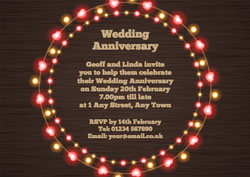 fairy lights anniversary invitations
