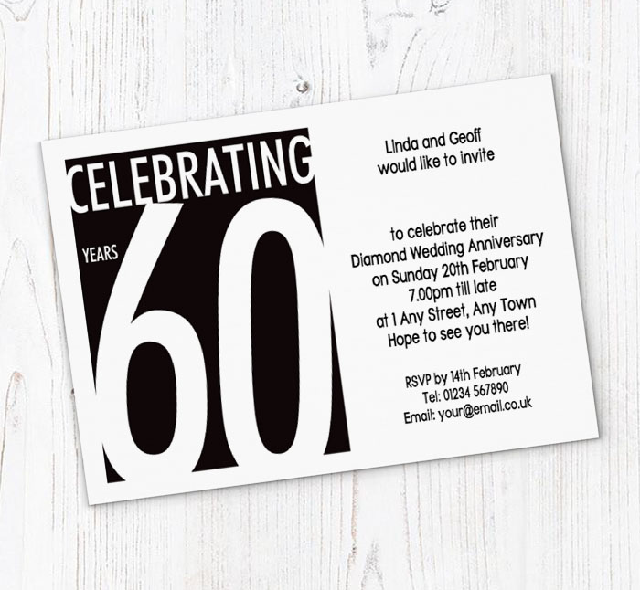 60th diamond wedding invitations