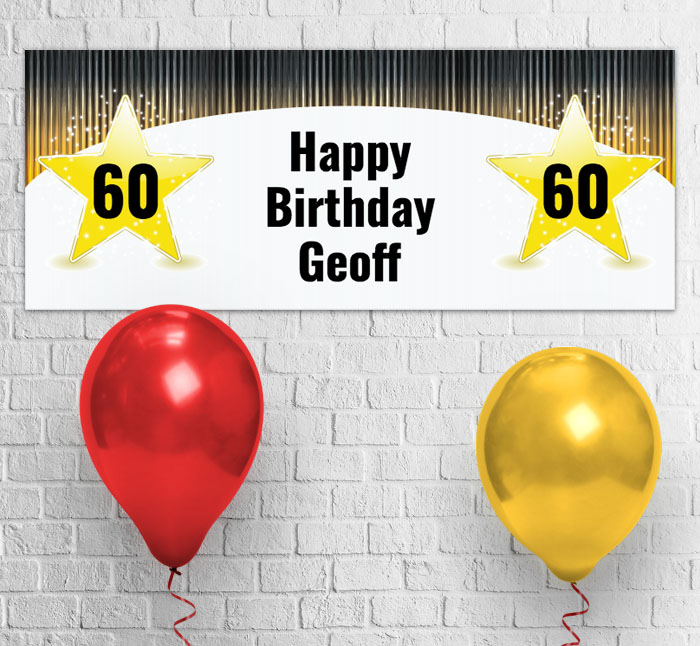 golden star party banner