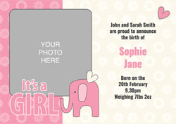 its a baby girl announcements