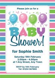 balloons baby shower invitations