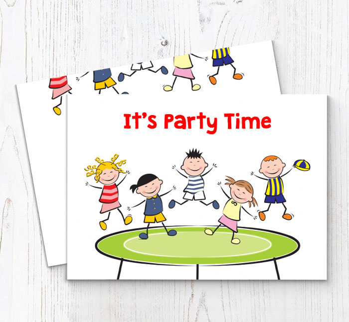 trampolining children invitations