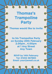 blue trampoline party invitations