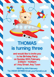 teddy bear flying invitations