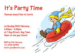 snow tubing party invitations