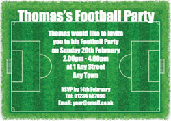 football pitch party invitations