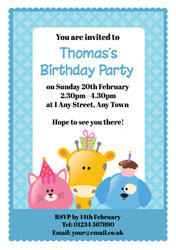 cat giraffe and dog invitations