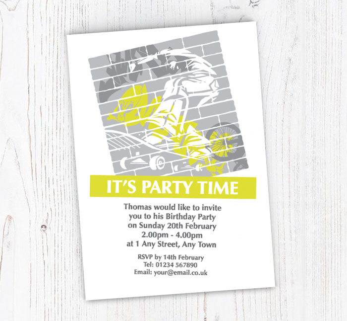 skateboarder party invitations