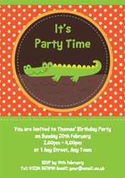 cute crocodile party invitations