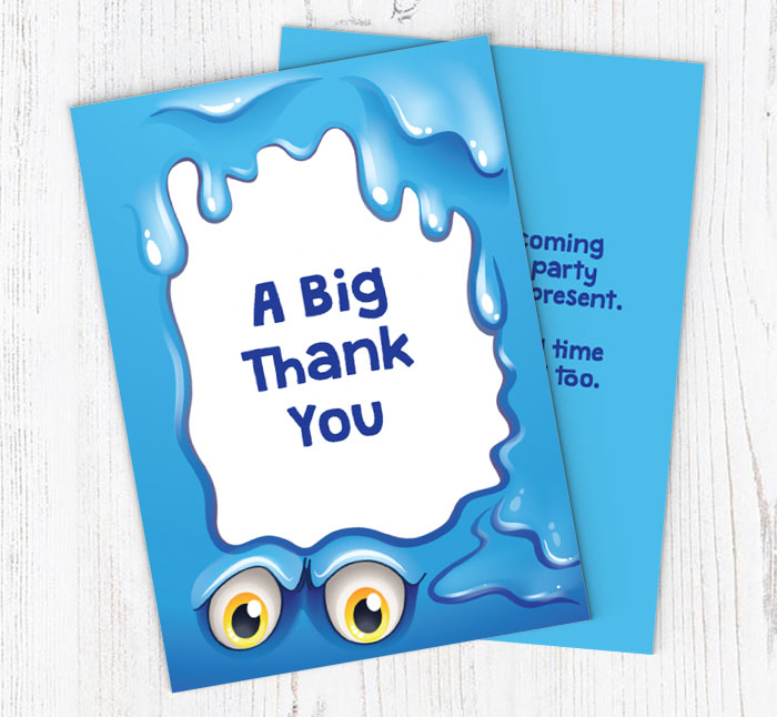 monster slime thank you cards