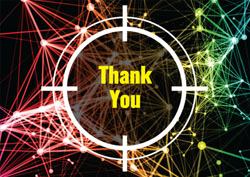 laser target thank you cards
