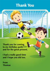 scoring a goal thank you cards